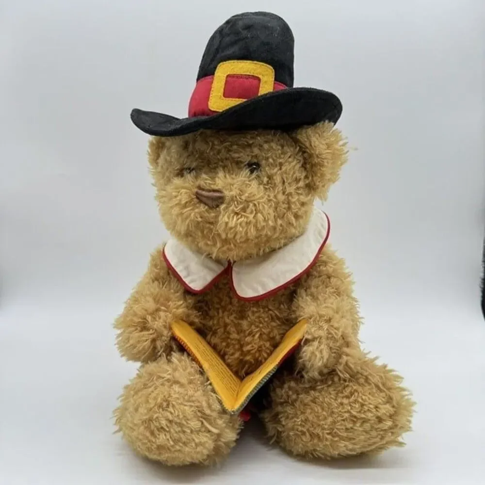 Thanksgiving‎ Gund Story Time Pilgrim Bear Plush W Turkey Book All Tested Works